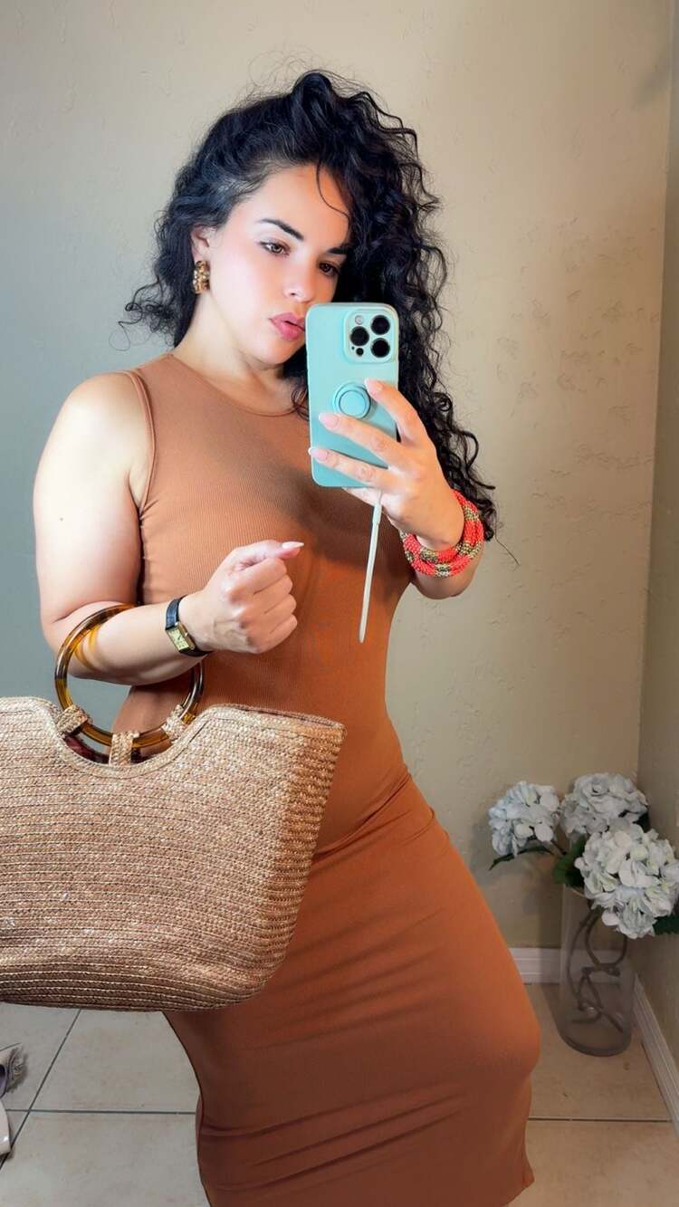 Feeling Reborn Midi Dress Brown Sleeveless Ribbed Bodycon